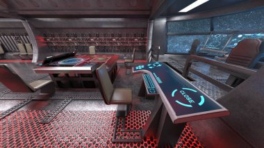 İçerideki uzay aracının 3B görüntülemesi