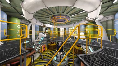 İçerideki uzay aracının 3B görüntülemesi