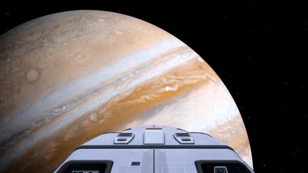 Rendering Spaceship Planet — Stok Video