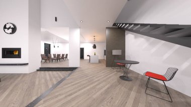 Yemek odasının 3 boyutlu görüntüsü