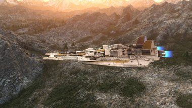 Bir uzay gemisinin 3d görüntülemesi