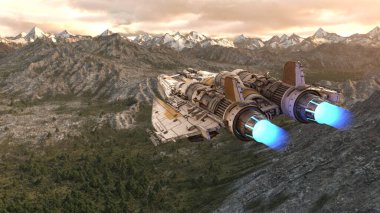 Bir uzay gemisinin 3d görüntülemesi