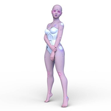 Dişi bir sayborgun 3D canlandırması