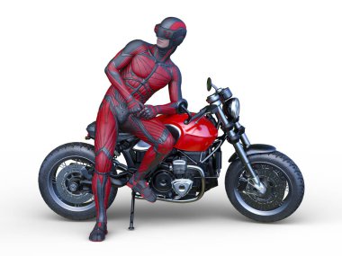3D rendering of a cyber man rider