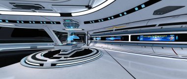 Uzay istasyonu peyzajının 3B görüntülemesi