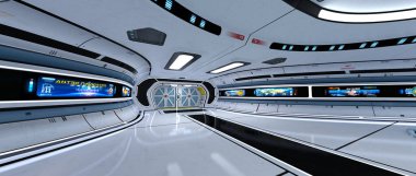 Uzay istasyonu peyzajının 3B görüntülemesi