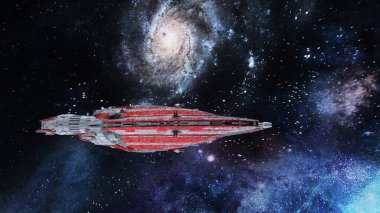 Bir uzay gemisinin 3d görüntülemesi