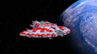 Bir uzay gemisinin 3d görüntülemesi