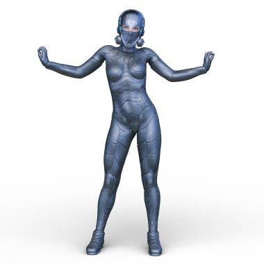 Bir siber kadının 3 boyutlu canlandırması