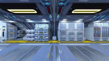 İçerideki uzay aracının 3B görüntülemesi