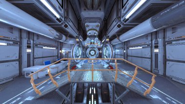 İçerideki uzay aracının 3B görüntülemesi