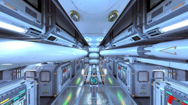 İçerideki uzay aracının 3B görüntülemesi