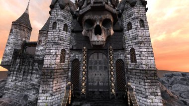 3D rendering of the skeleton castle