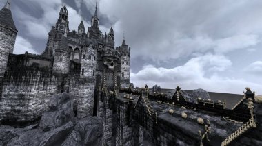 3D rendering of the skeleton castle
