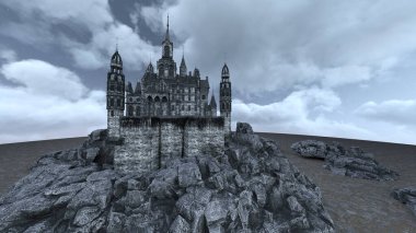 3D rendering of the skeleton castle
