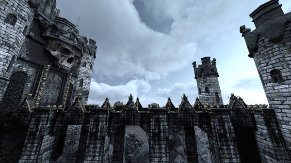 3D rendering of the skeleton castle