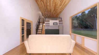 Stüdyonun çatı katlı 3D görüntülemesi