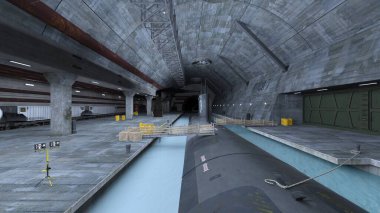 Denizaltı rıhtımının 3D görüntüsü