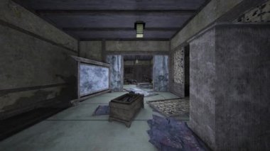 Terk edilmiş Japon evlerinin 3D çizimi