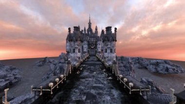 3D rendering of the skeleton castle