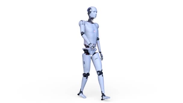 歩行ロボットの3Dレンダリング — ストック動画