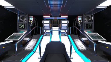 İçerideki uzay aracının 3B görüntülemesi