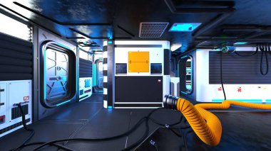 İçerideki uzay aracının 3B görüntülemesi