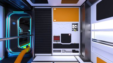 İçerideki uzay aracının 3B görüntülemesi