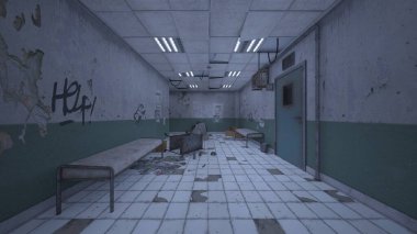 Terk edilmiş hastanenin 3D canlandırması