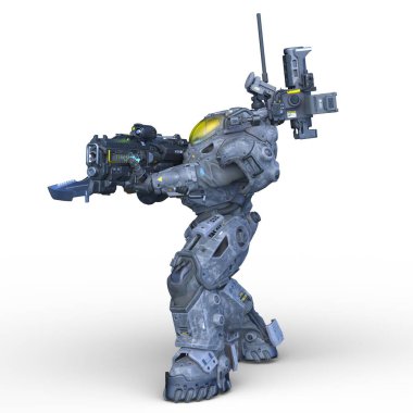 Bir savaş robotunun 3 boyutlu canlandırması