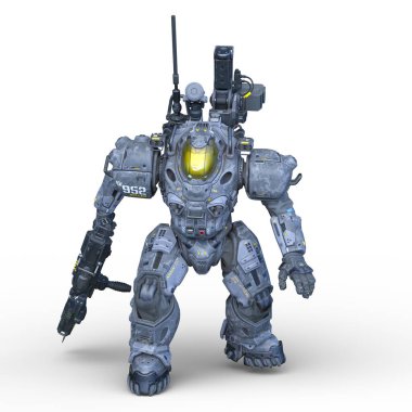 Bir savaş robotunun 3 boyutlu canlandırması
