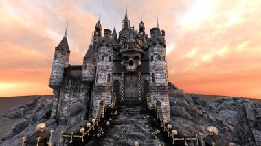 3D rendering of the skeleton castle