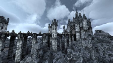 3D rendering of the skeleton castle