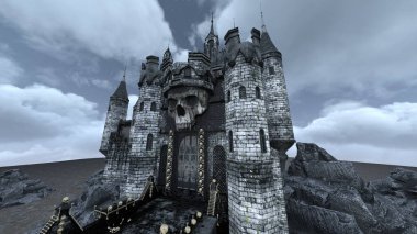 3D rendering of the skeleton castle