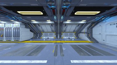 İçerideki uzay aracının 3B görüntülemesi