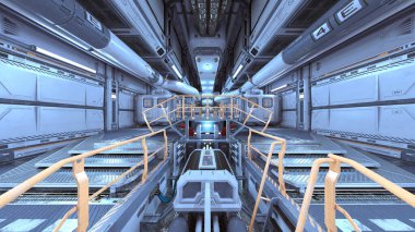 İçerideki uzay aracının 3B görüntülemesi