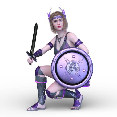 Dişi bir gladyatörün 3 boyutlu canlandırması