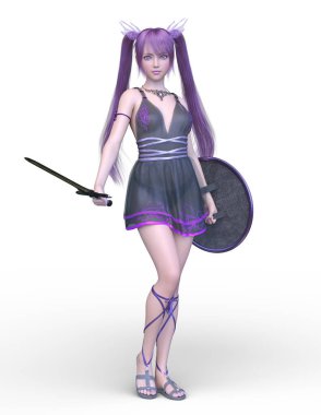 Dişi bir gladyatörün 3 boyutlu canlandırması