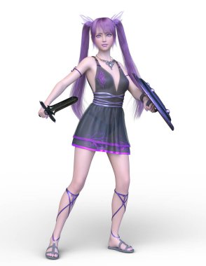 Dişi bir gladyatörün 3 boyutlu canlandırması