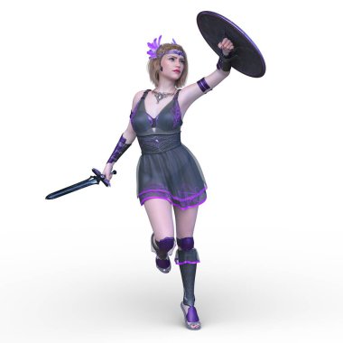 Dişi bir gladyatörün 3 boyutlu canlandırması