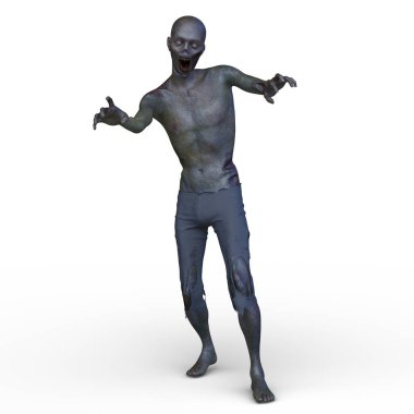 Erkek bir zombinin 3 boyutlu canlandırması