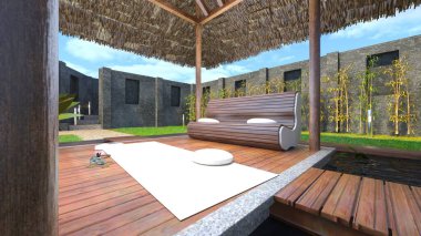 Çatı bahçesinin 3 boyutlu canlandırması