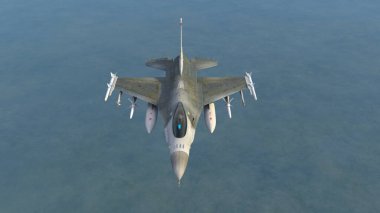 3D rendering of a fighter aircraft