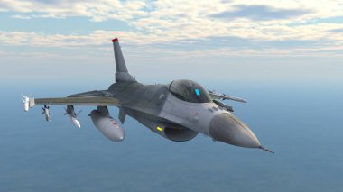 3D rendering of a fighter aircraft