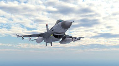 3D rendering of a fighter aircraft