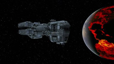 Bir uzay gemisinin 3d görüntülemesi