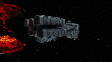 Bir uzay gemisinin 3d görüntülemesi