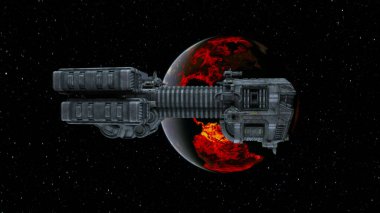 Bir uzay gemisinin 3d görüntülemesi