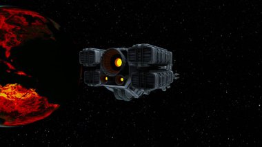 Bir uzay gemisinin 3d görüntülemesi