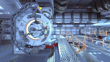 İçerideki uzay aracının 3B görüntülemesi